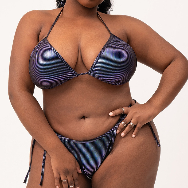 Women'S Split Plus Size Bikini Sexy Backless Triangle Swimsuit