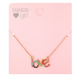 Children Kids Toddlers Rainbow Letter Love Necklace