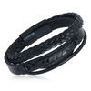 Creative Black Leather Braided Multilayer Men Bracelet