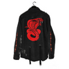 Men Creative Graphic Printing Loose Long Sleeve Denim Jacket