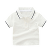 Kids Boys Basic Lapel Short Sleeve Stripe Color Blocking Casual T-Shirt