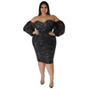 Women'S Sexy One Shoulder Sequined Dress
