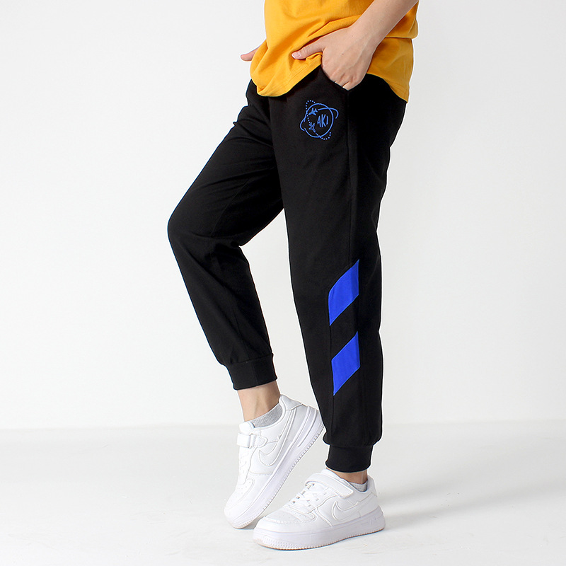 Kids Boys Casual Wide Striped Elastic Pants