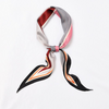 Chic Women Multicolor Patchwork Design Satin Slim Scarf