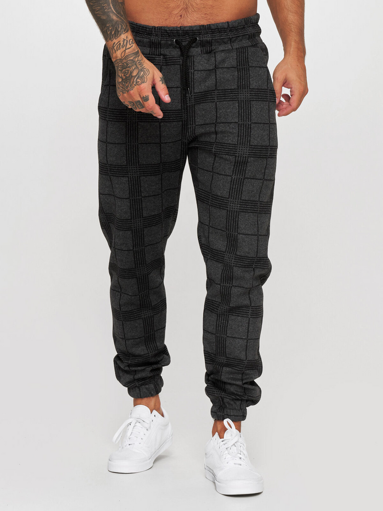 Men'S Casual Plaid 3d Digital Printing Fitness Trousers