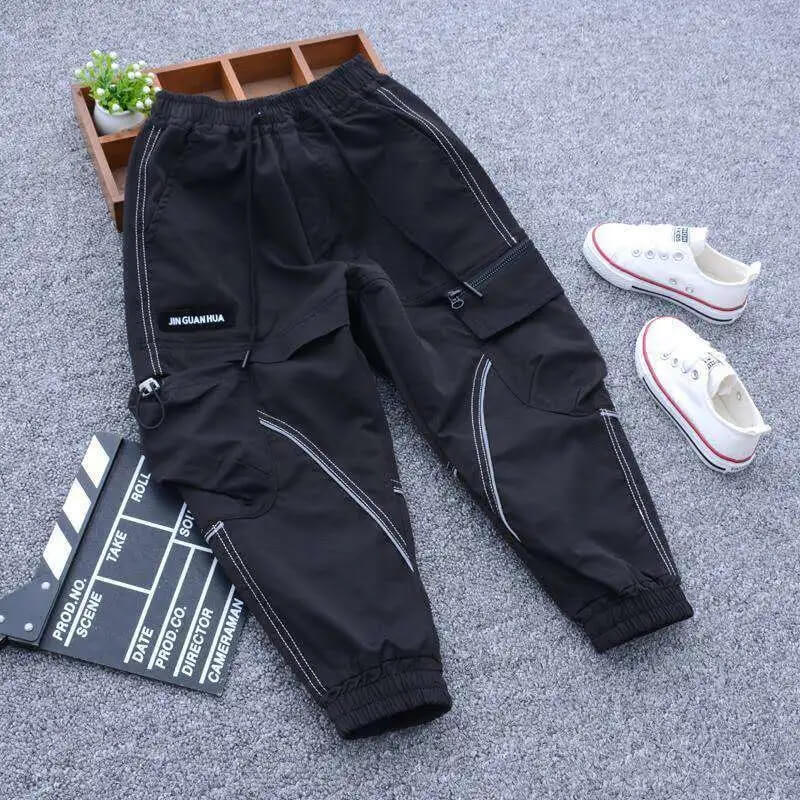 Boys Fashion Big Pocket Design Jogger Pants