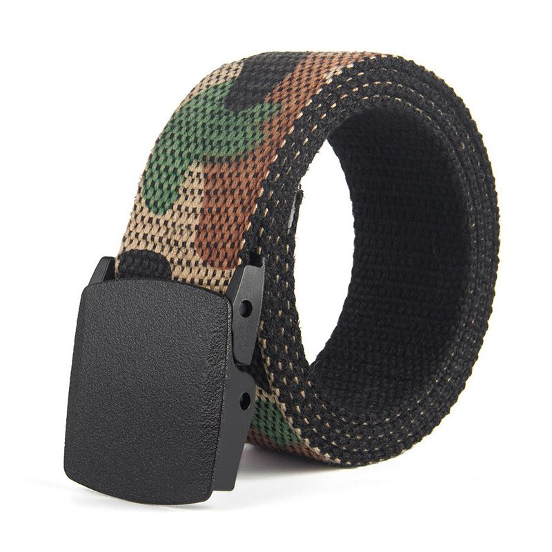 Unique Both Sides Use Men Outdoor Use Classic Camouflage Print Canvas Belt
