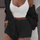 S-3XL 3 Pcs/Sets Solid Tank Top Long-Sleeve Coat And Shorts Plush Set