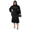 Plus Size Women Leopard Print Ruffle Skirt Two-Piece Set