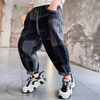 Boys Casual Stitching Design Straight Leg Denim Pants