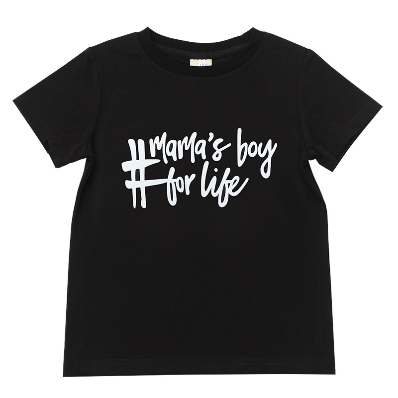 Children Kids Toddlers Fashion Girls Boys Short Sleeve Letter Print T-Shirt