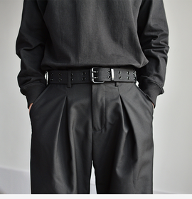 Unisex Punk Double Breasted Design Solid Color Canvas Belt