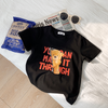 Kids Casual Round Neck Short Sleeve Cartoon Bear Letter Pattern Loose T-Shirt