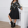 Women Autumn Winter Long-Sleeved V-Neck Loose Floral Print Sash Midi Casual Dress