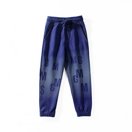 Boys Casual Letter Pattern Pocket Drawstring Waist Pants