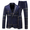 Men 3 Pcs Line Printed Notch Neckline Blazers And Vests And Pants