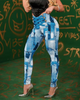 Women Fashion Strappy Lace-Up Hip-Lifting Checked Leggings