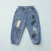 Kids Boys Casual Letter Pattern Elastic Denim Pants