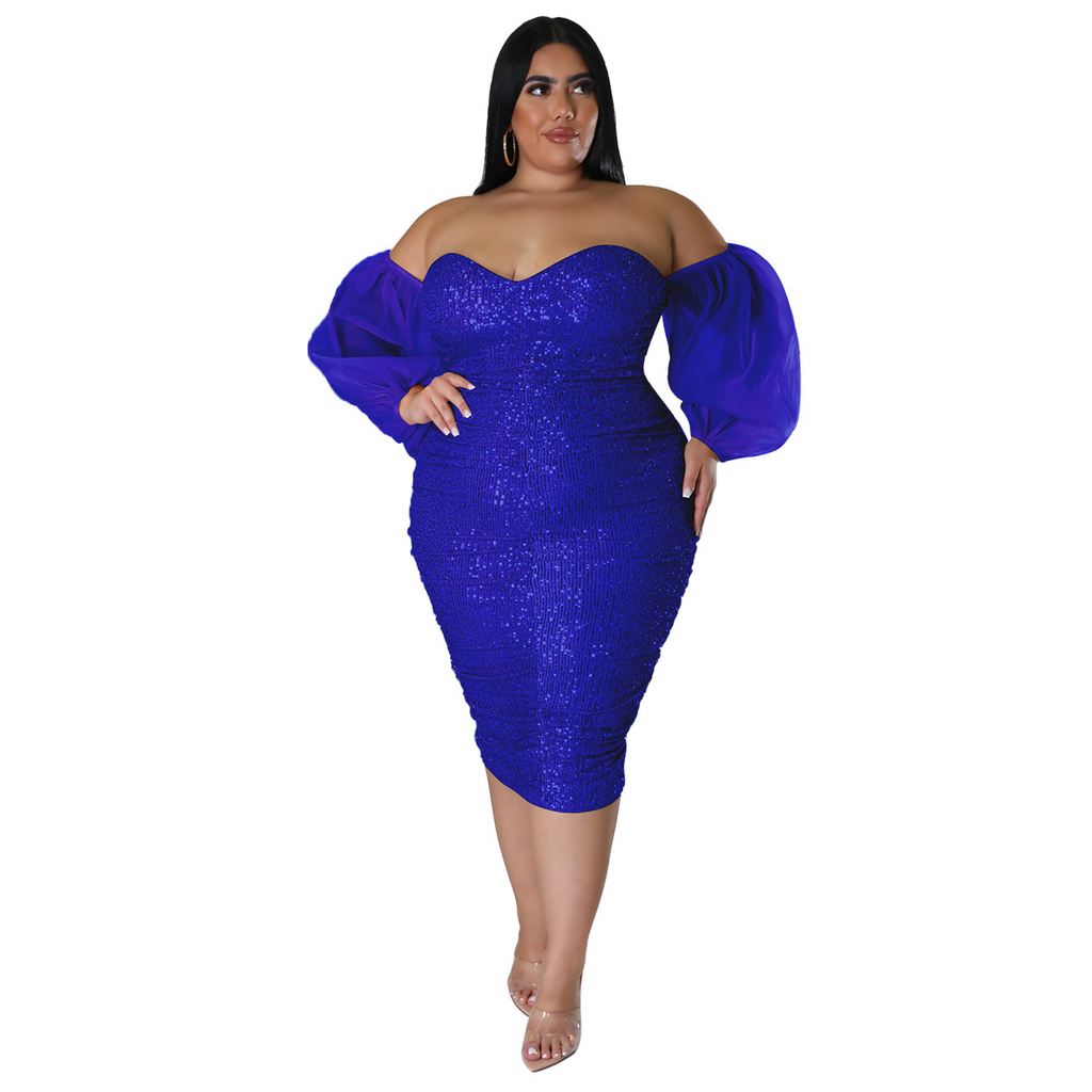 Women'S Sexy One Shoulder Sequined Dress