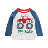 Fashion Car Letter Printing Long Sleeve Round Neck T-Shirt