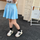 Kids Girls Simple Solid Color Elastic Pleated Skirt