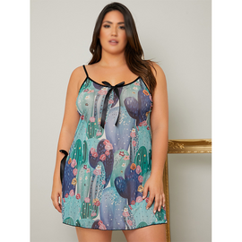 Women Plus Size Lingerie Sexy Side-Slit Nightdress