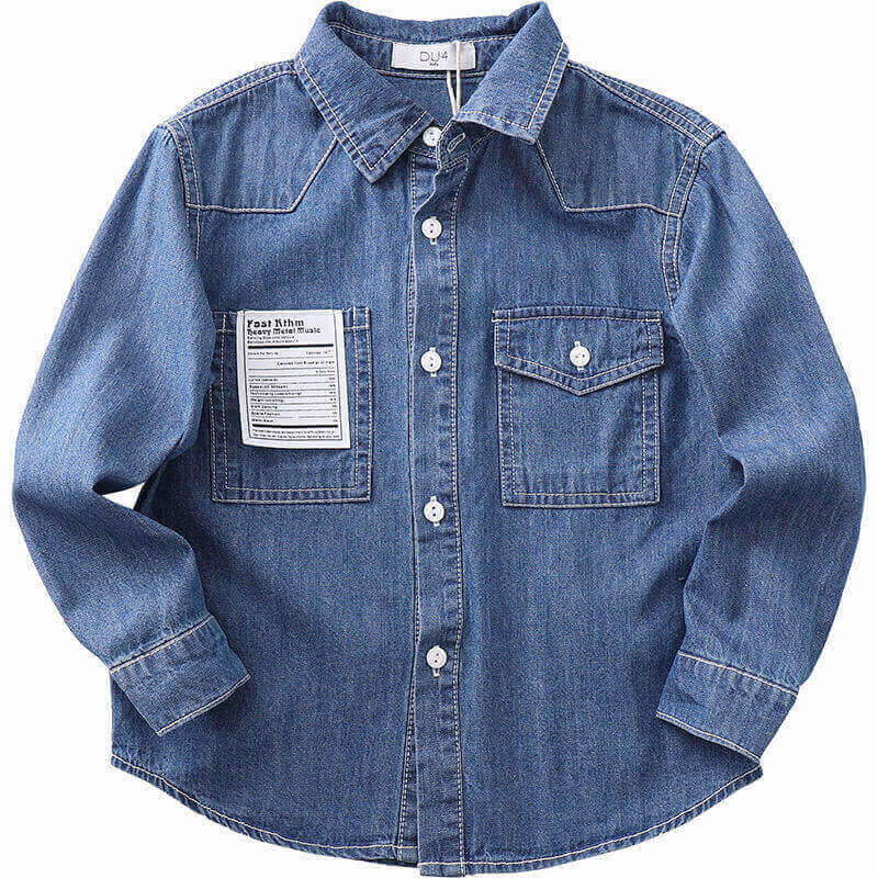 Boys Fashion Trademark Design Single-Breasted Shirt