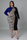 Plus Size Women'S Leopard Print Color Blocking Long Sleeve Midi Dress