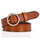Women Classic Retro All-Match Leather Light Body Round Buckle Simple Circle Pin Belts