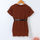 Children Kids Baby Fashion Girls Casual Short Sleeve Solid Color Round Neck Dress