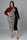 Plus Size Women'S Leopard Print Color Blocking Long Sleeve Midi Dress