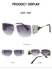 Men'S And Women'S Fashion Casual Oval Frame Rimless Sunglasses