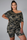 Women Plus Size Summer Printing Loose Casual Camouflage Shorts Two Piece Sets