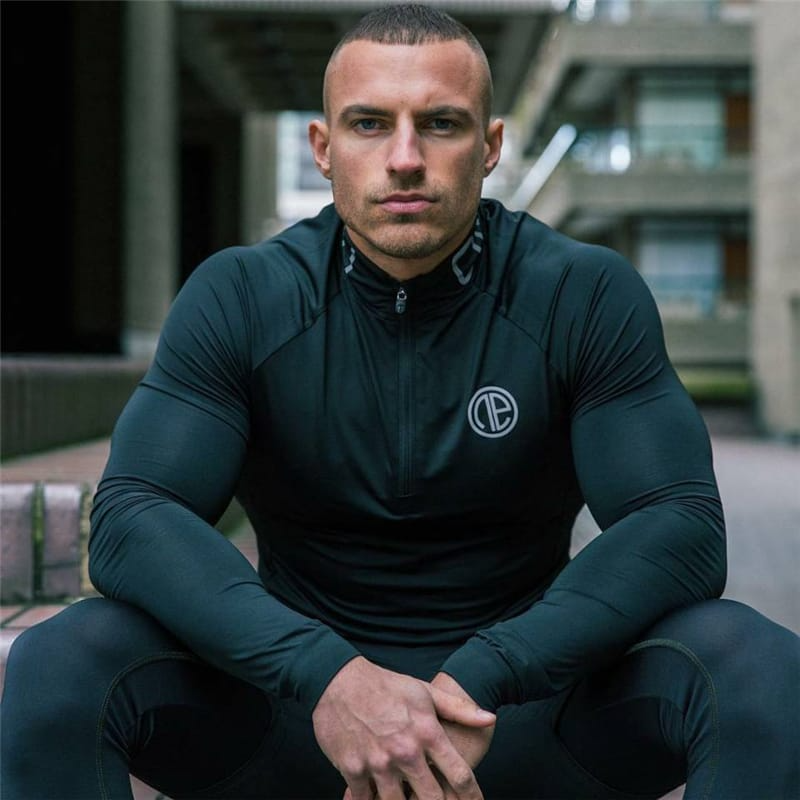 Men Fashionable Letter Printed Tight Top And Bottom Three Piece Set
