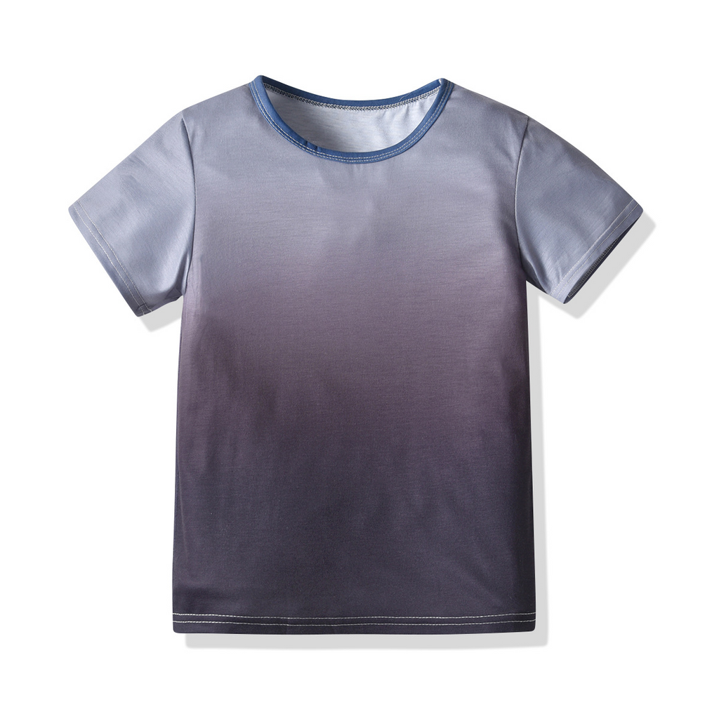 Children Kids Toddlers Boys Tie-Dye Round Neck Pullover Short Sleeve T-Shirt