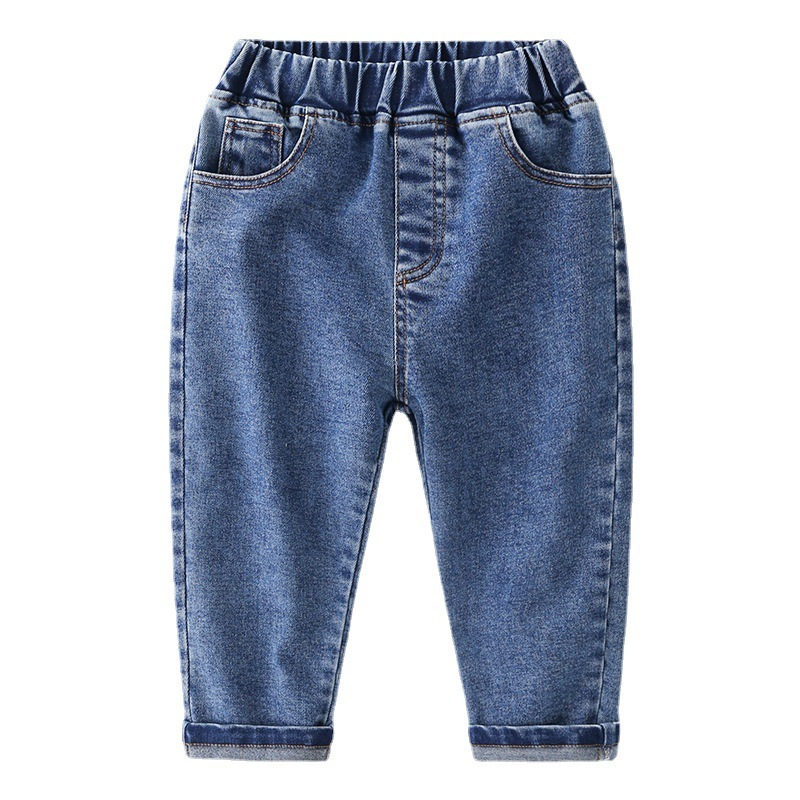 Children Kids Baby Fashion Boys Smiley Print Denim Pants