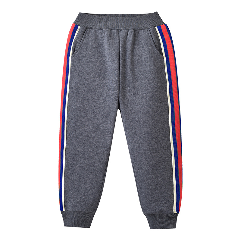 Boys Casual Loose Stripe Color Blocking Warm Sweatshirt