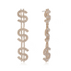 Creative Dollar Chain Design Full Rhinestone Dangle Earrings