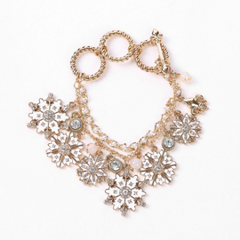 Unique Christmas Snowflake Design Women Alloy Bracelet