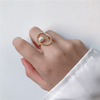 Women Simple Line Pearl Metal Ring ( 2 sets )