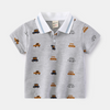 Children Kids Toddlers Fashion Boys Car Print Short Sleeve Polo Shirt