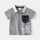 Children Kids Baby Fashion Boys Short Sleeve Cartoon Letter Smile Print Lapel Casual Basic T-Shirt
