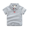 Kids Boys Basic Lapel Stripe Short Sleeve Polo Shirt Casual T-Shirt