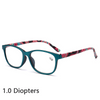 Older Person High Quality Resin Squre Shape Frame Floral Pattern Reading Glasses