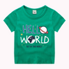 Boys Basic Round Neck Short Sleeve Cartoon Star Letter Pattern T-Shirt