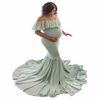Women Fashion Solid Color Strap Ruffled Maternity Dresses