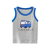 Kids Boys Basic Cute Cartoon Car Rocket Pattern Round Neck Sleeveless Casual Vest