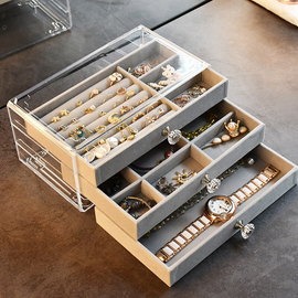 Transparent Three Layers Drawer Type Design Jewelry Box
