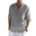 Men Fashion Solid Color Long Sleeve Loose Cotton Linen Collar Shirt