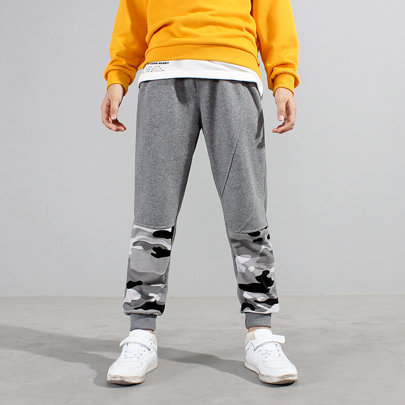 Boys Casual Loose Patchwork Camouflage Jogger Pants